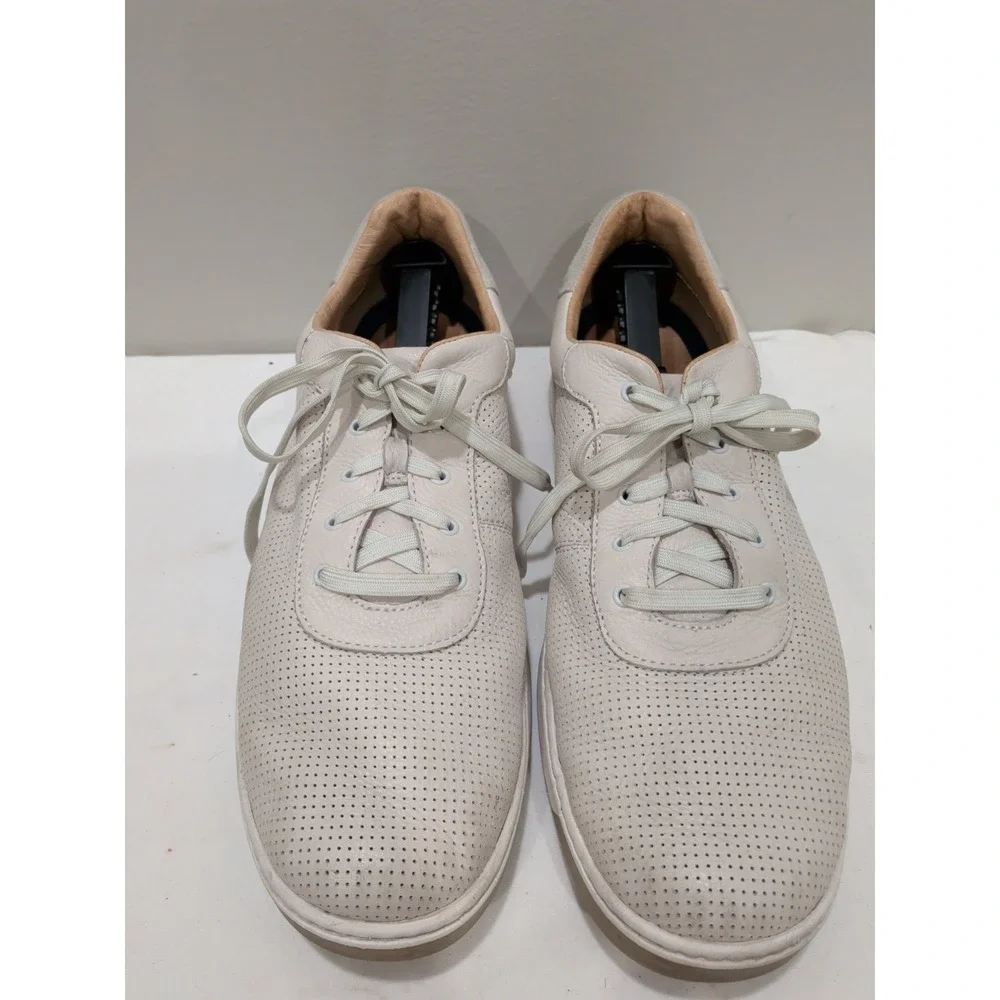 Johnston Murphy Daxton Sneakers Mens 13 White Leather U Throat Shoes Sheepskin